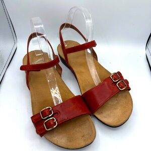 Dansko Rebekah Cork Waxy Burnished Adjustable Buckle Sandals